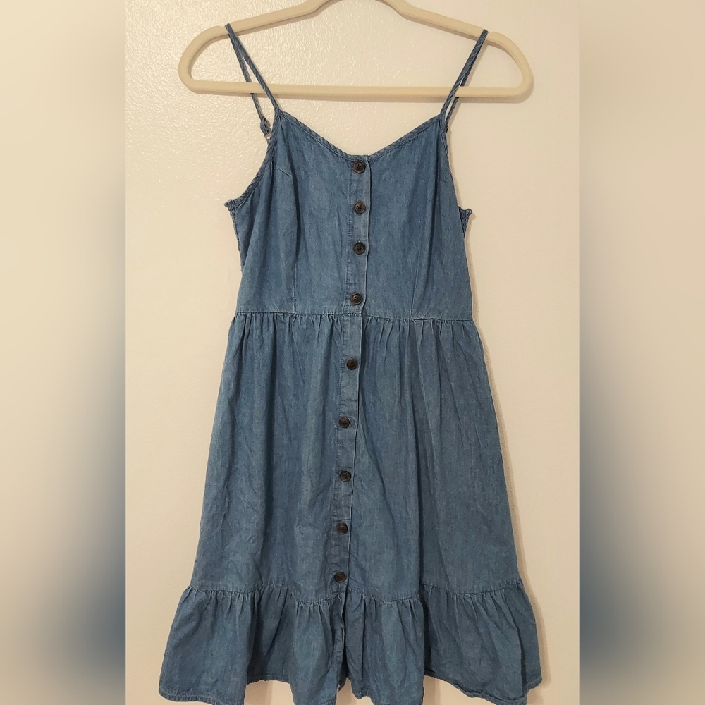 Chic Button-Down Denim Dress By Japna. Size Small.